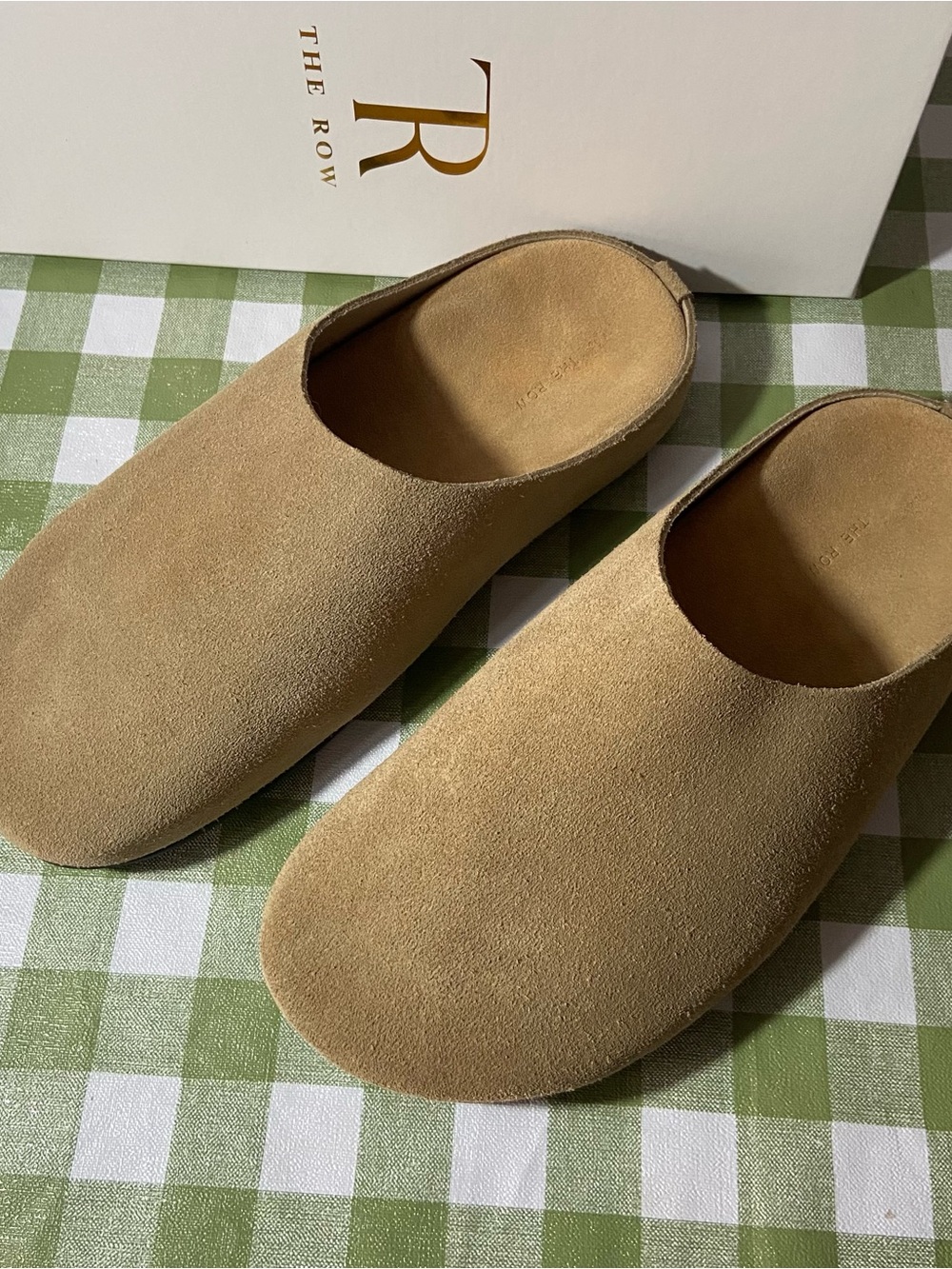 The Row Camel Suede Slip-On Mule